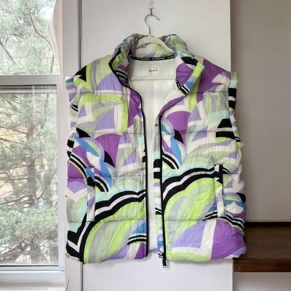 New Free People In A Bubble Printed Puffer Vest Geometric FP Movement Small - Picture 1 of 9